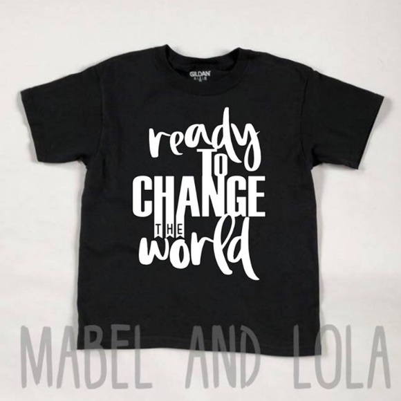 Mabel and Lola Other - School Days Kids T-Shirt Change the World NEW!
